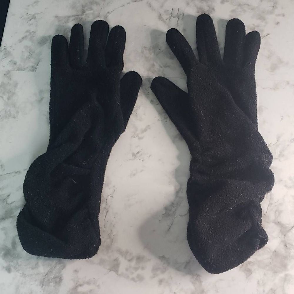 ‎Black Long Polyester Gloves